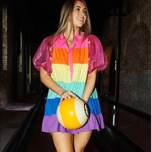 Queen of Sparkles - Sequin Rainbow Tiered Dress